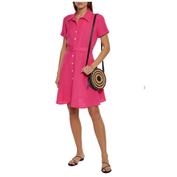 SOLID & STRIPED Linen Tourist Dress Pink L 10 NEW - Picture 13 of 14